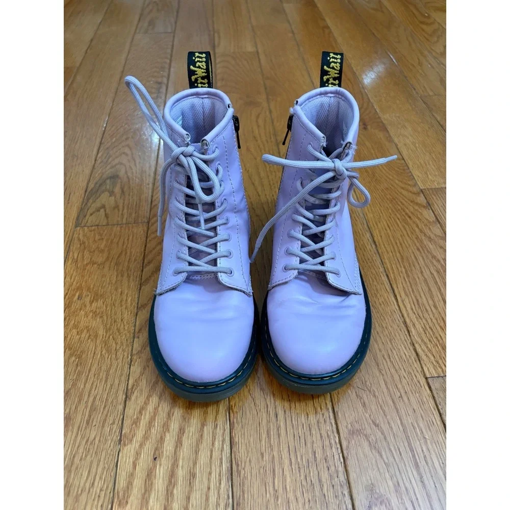 Dr. Martens 1460 J  Purple Lace Up Side Zip Combat Boots Kids US 3 UK 2 EU 34